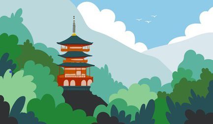 japan-landscape-flat-cartoon-illustration-260nw-1931657777